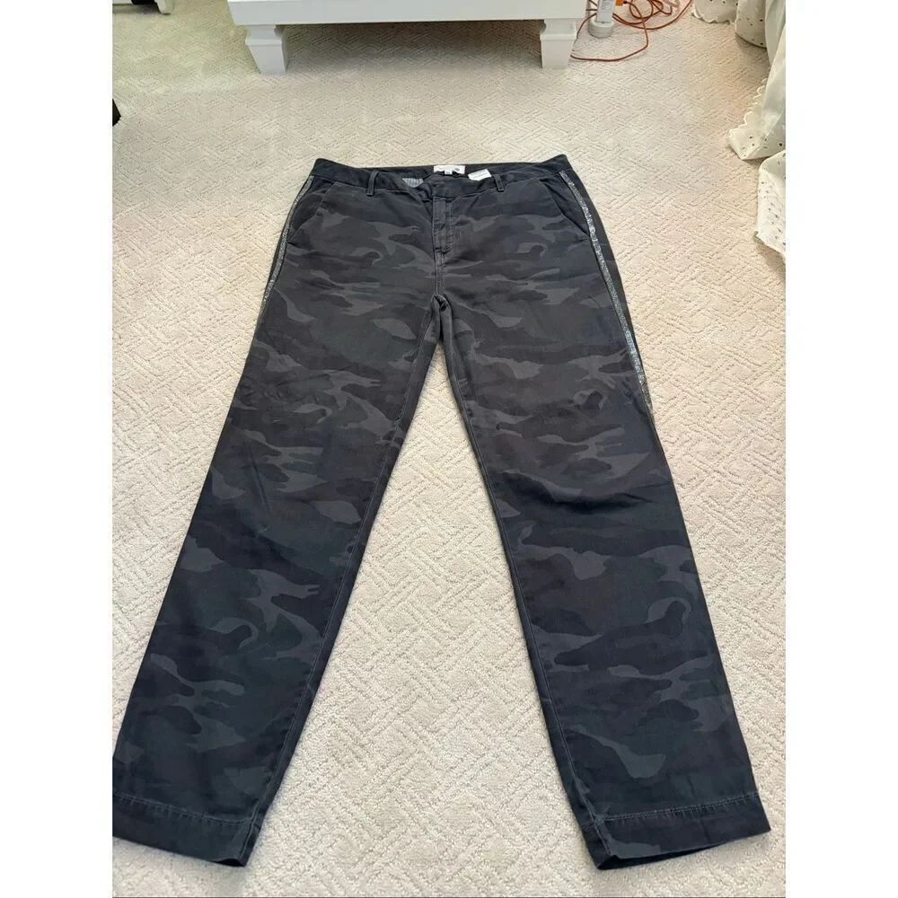 Sundry Camo Ankle Length Pants with Sparkles Down Both Legs